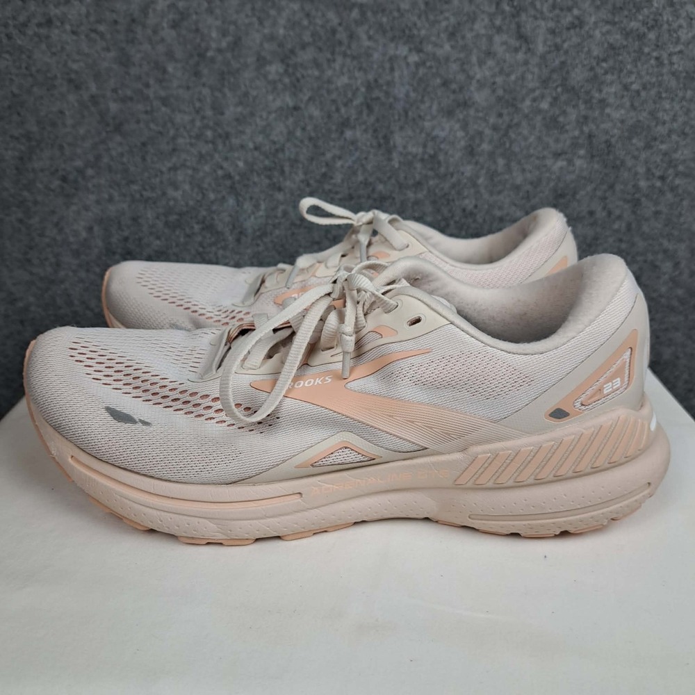Brooks Adrenaline GTS 23 Womens SZ 10 Beige Pink Athletic Shoes Sneakers NO SOLE